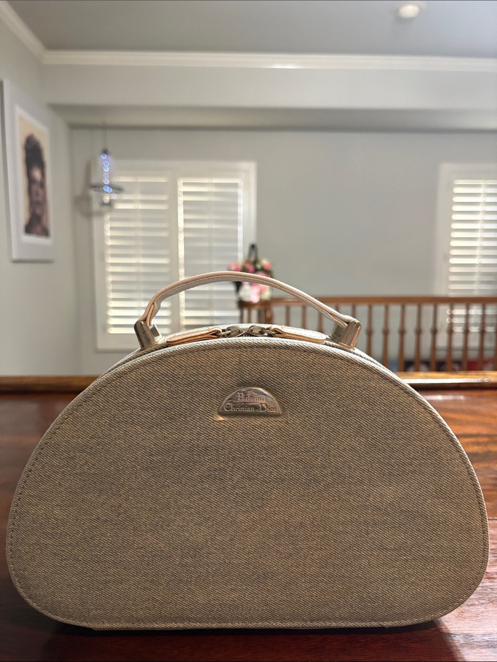 DIOR Vintage Denim Top Handle Crescent Vanity/Cosmetic Case
